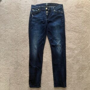 7 For All Mankind Deep Indigo Skinny-Boyfriend Jeans